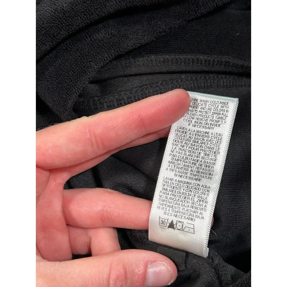 Y2K 2000s VTG Juicy Couture Black Terry Cloth Short Sleeve Zip Up Hoodie S - Picture 7 of 8